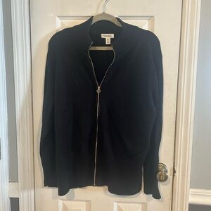 NWT Calvin Klein Navy Ribbed Zip-Up Sweater